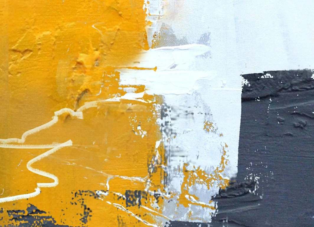 Yellow Painting Orange Hallway Abstract Canvas Artwork 2VR7A wall art